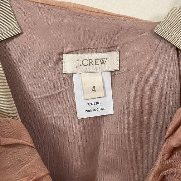 J.Crew Blush Pink Crinkled Cotton Vivette Dress 4 - Picture 5 of 10